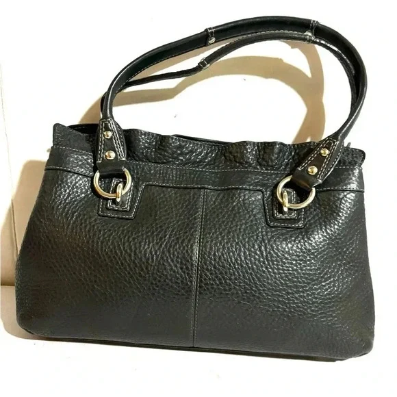 Coach vintage black pebbled leather satchel handbag - Picture 2 of 9